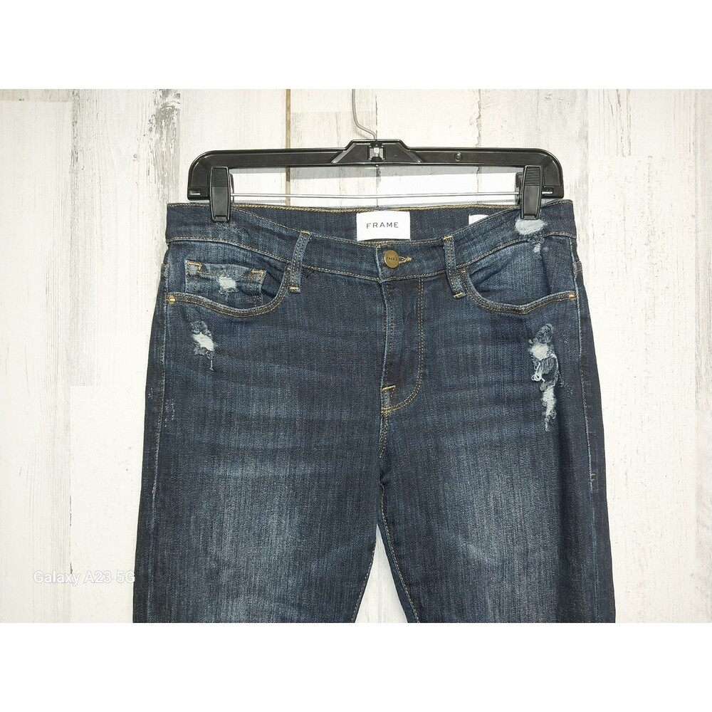 FRAME Jeans Womens 27 Blue Le Garcon Crop Boyfriend Fit Covant Wash Denim - Picture 3 of 7